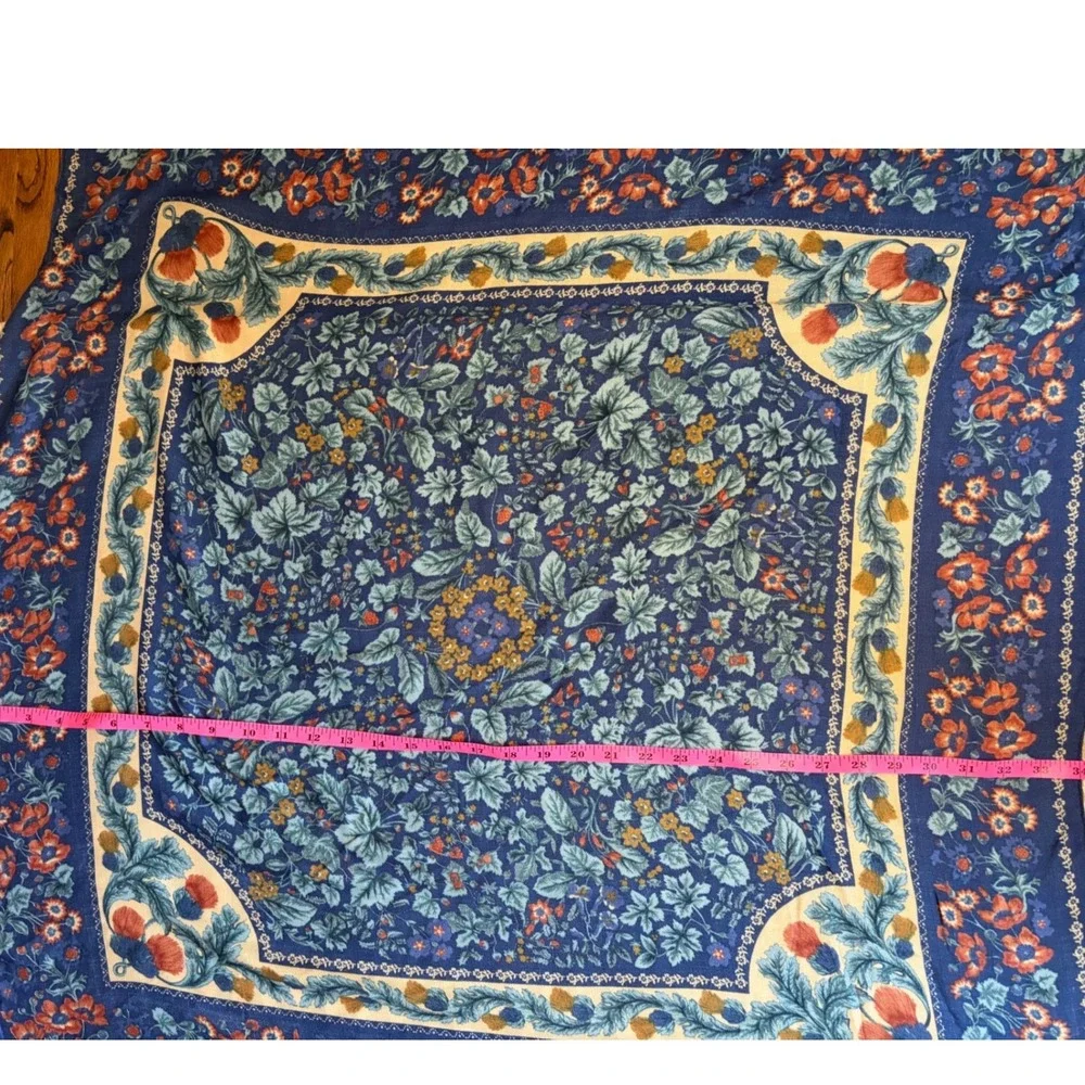 Laura Ashley Kashmir Opal Floral Scarf Blue Made in Italy NWT Festival Boho